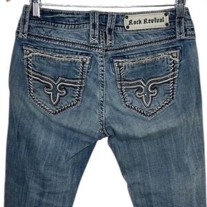 Rock Revival Alost Denim Bling Jean Capri Women Size 29 BLEMISH